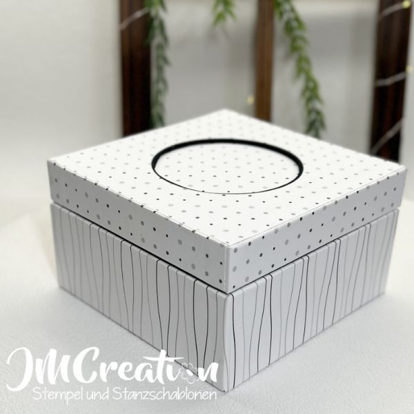 Box quadratisch mit Einsatz - Graupappezuschnitte zum Workshop
